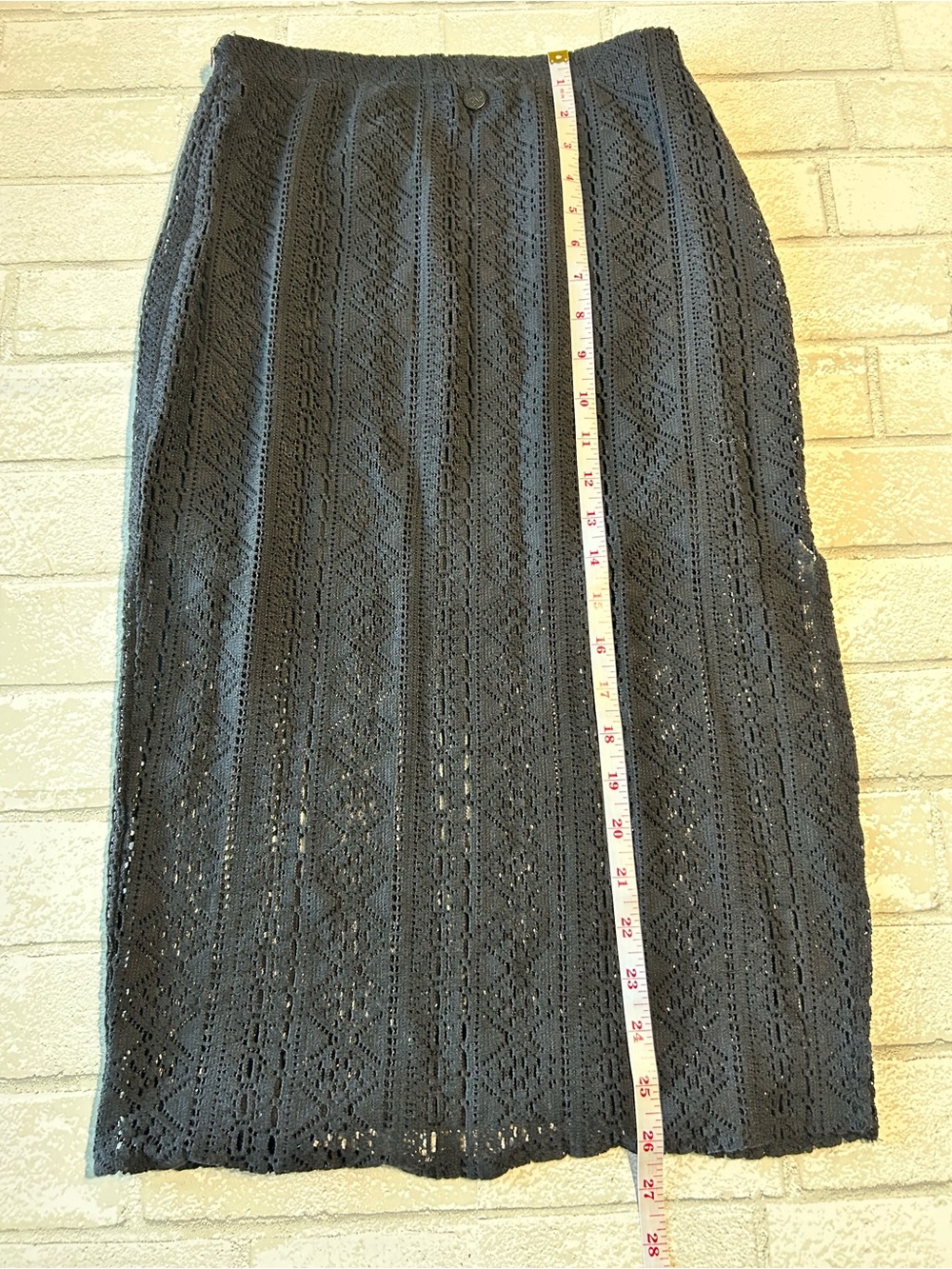 Billabong Black Lace Skirt with Side Slit Cottage core Festival size small - Picture 6 of 7